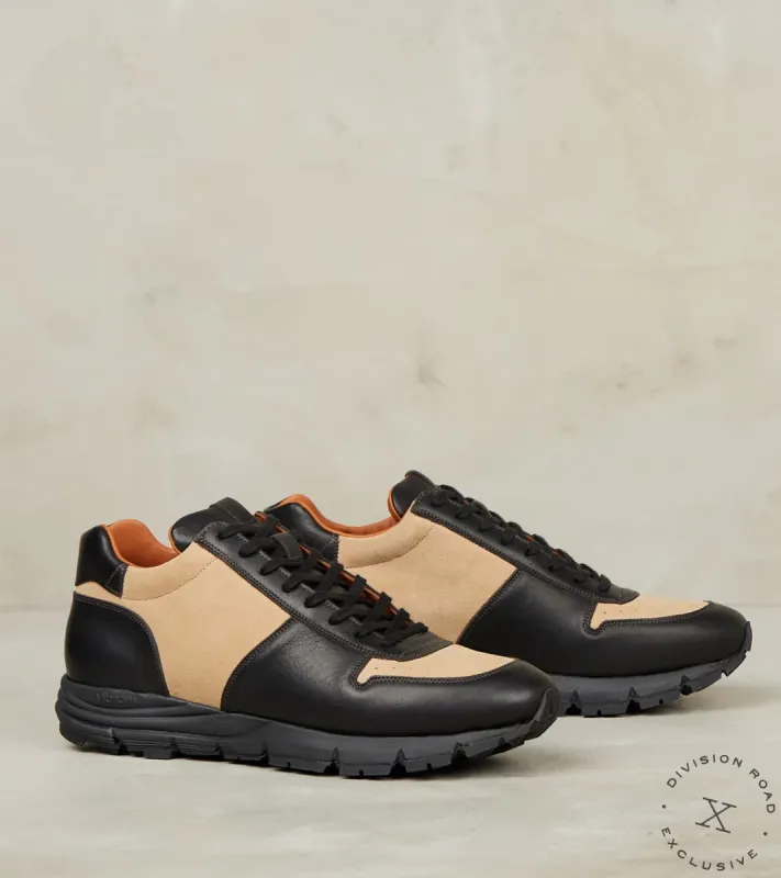 Sneaker - 1003 - Fuga - CF Stead Charcoal Phoenix & Milkshake Calf Suede sold by Division Road
