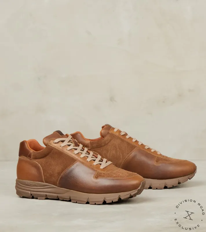 Sneaker - 1003 - Fuga - CF Stead Camel Oiled Calf & Bison Calf Suede sold by Division Road