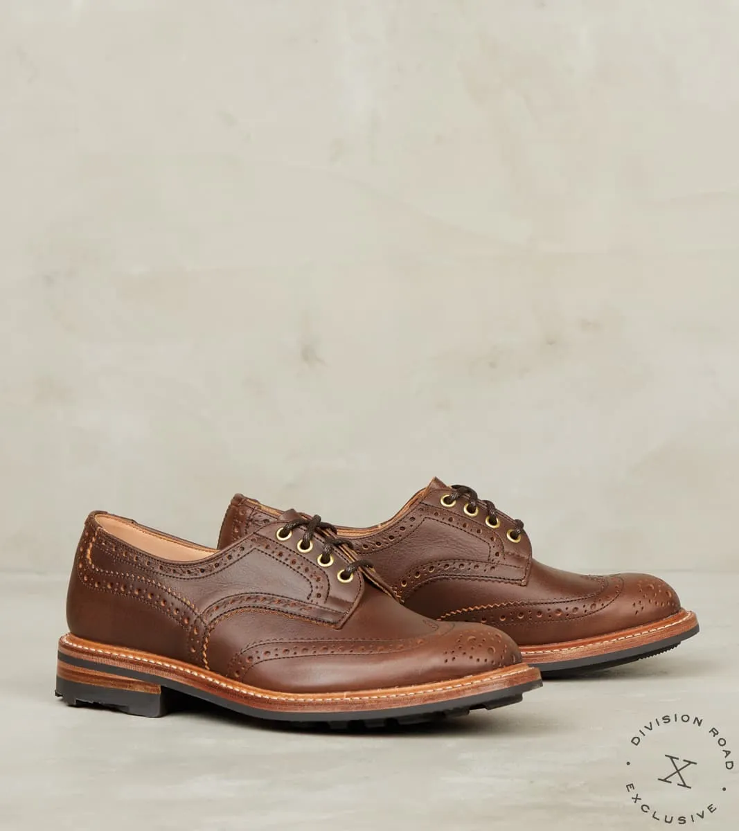 Bourton Brogue Derby - 4497 - Ridgeway - Horween Carolina Brown Tumbled Cavalier sold by Division Road