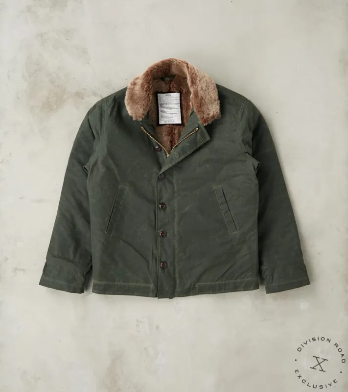 N-1 Deck Jacket - 7oz Martexin Waxed Sailcloth - Dark Moss sold by Division Road