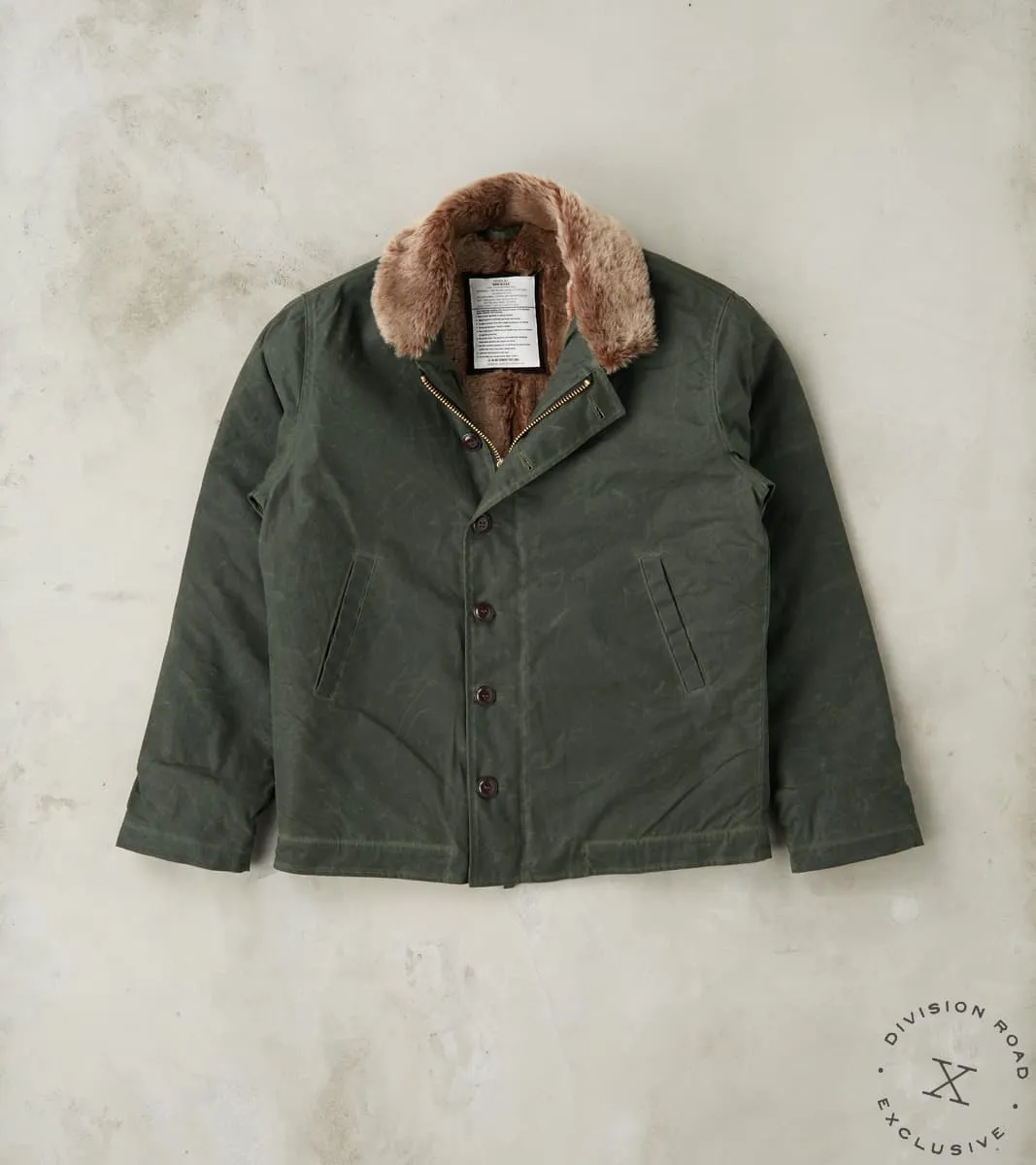 N-1 Deck Jacket - 7oz Martexin Waxed Sailcloth - Dark Moss sold by Division Road