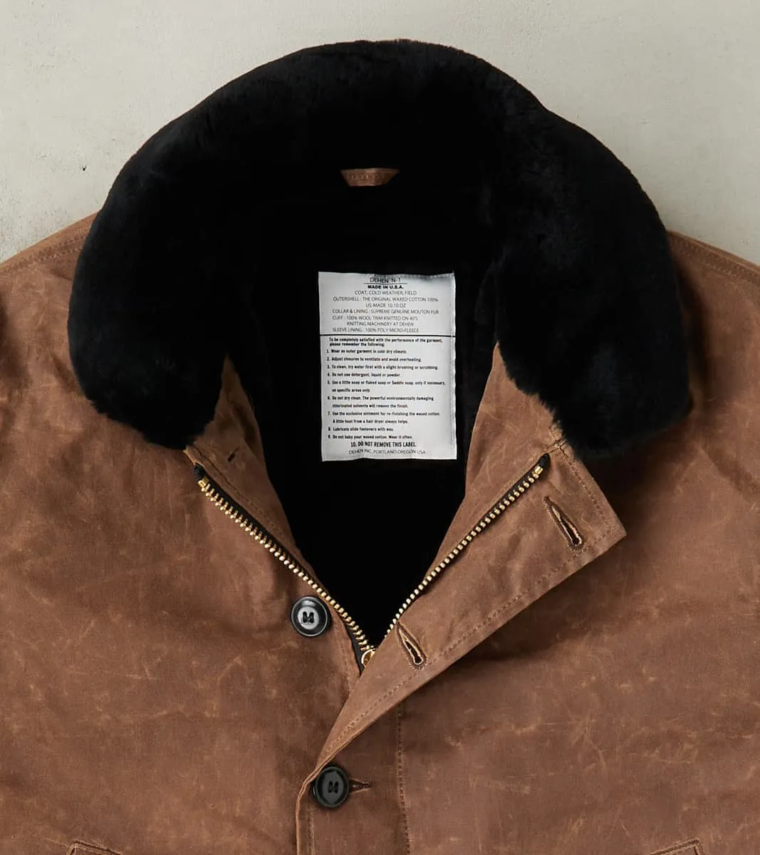 N-1 Deck Jacket - 7oz Martexin Waxed Sailcloth - Field Tan sold by Division Road product image thumbnail 4