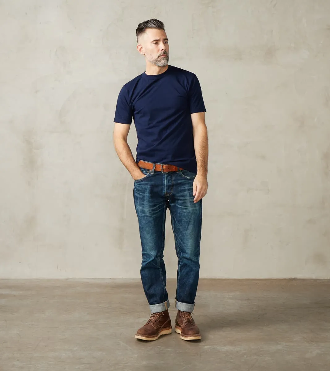 UTIL-NAV - UTILITEES Crew Neck T-Shirt - 5.5oz Loopwheel Navy sold by Division Road product image thumbnail 5
