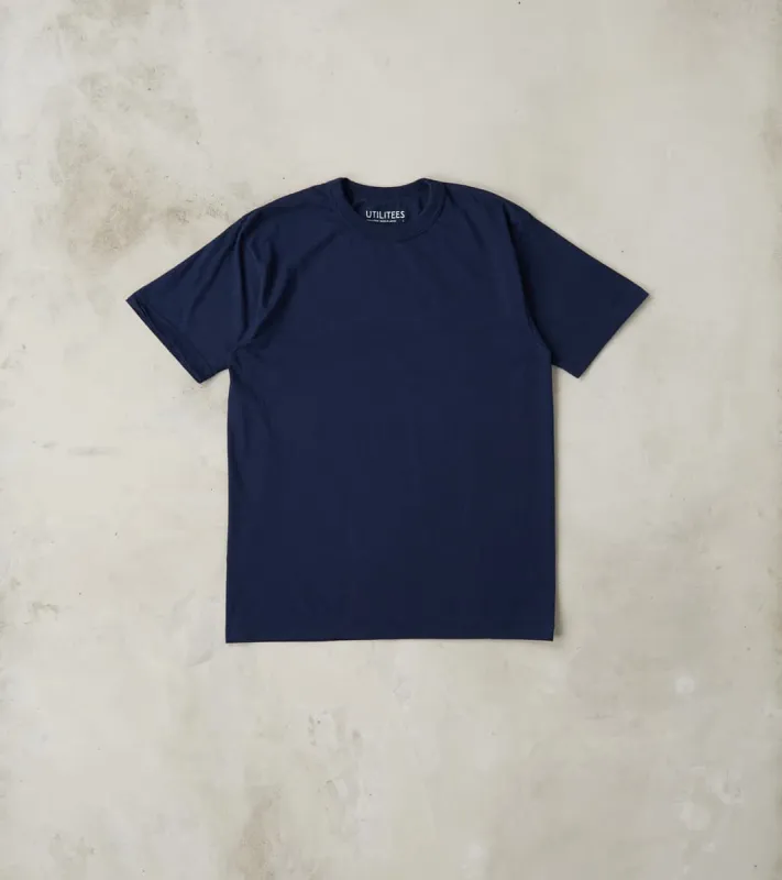 UTIL-NAV - UTILITEES Crew Neck T-Shirt - 5.5oz Loopwheel Navy sold by Division Road