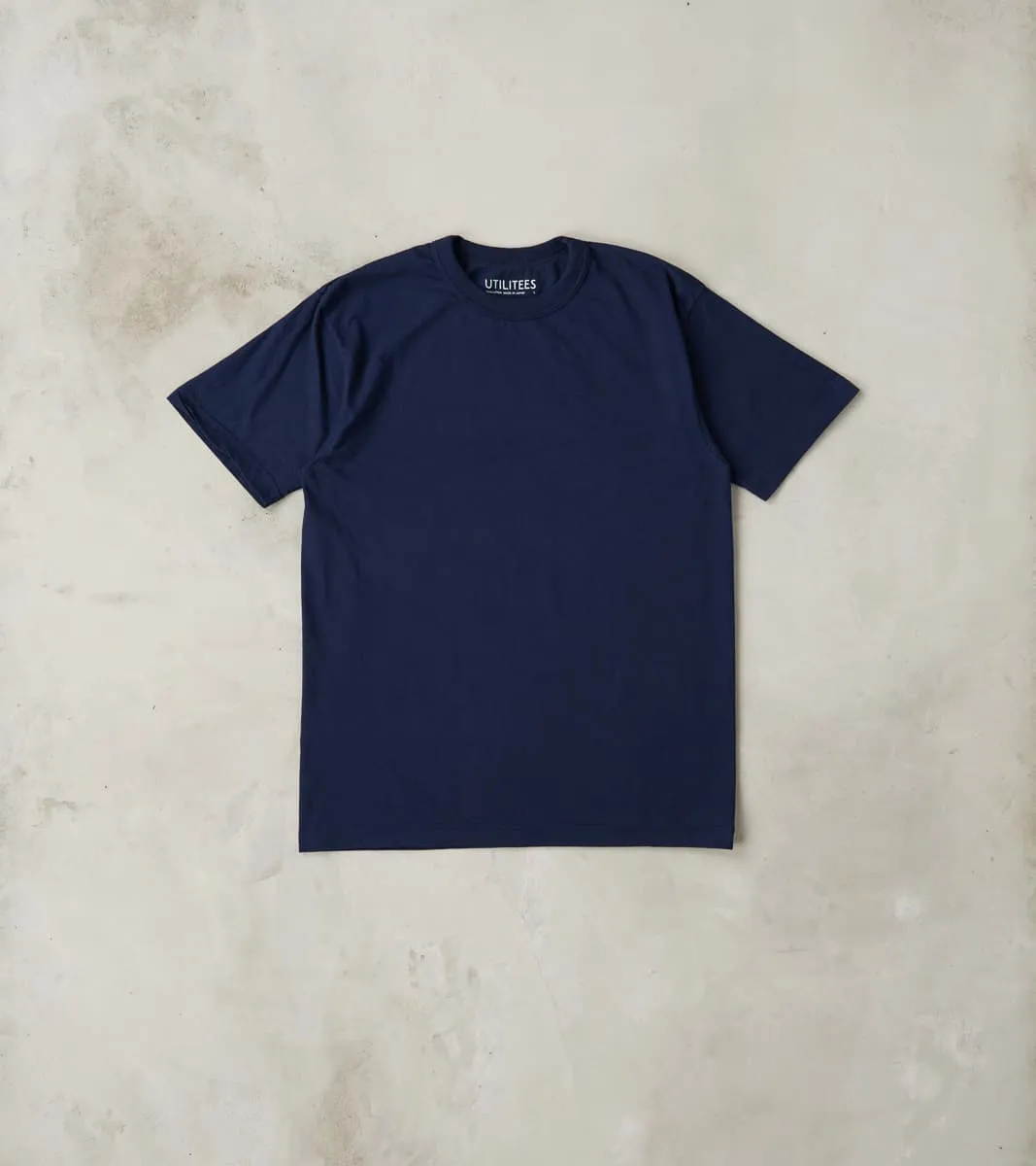 UTIL-NAV - UTILITEES Crew Neck T-Shirt - 5.5oz Loopwheel Navy sold by Division Road