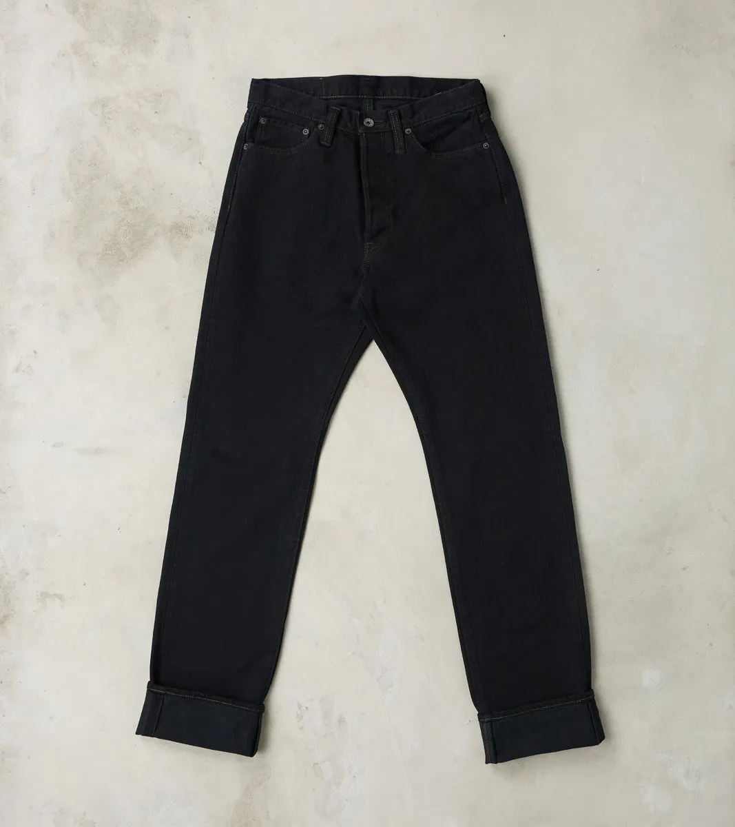 888SBR-14OD - High Rise Tapered - 14oz Broken Twill Indigo Overdyed Black sold by Division Road