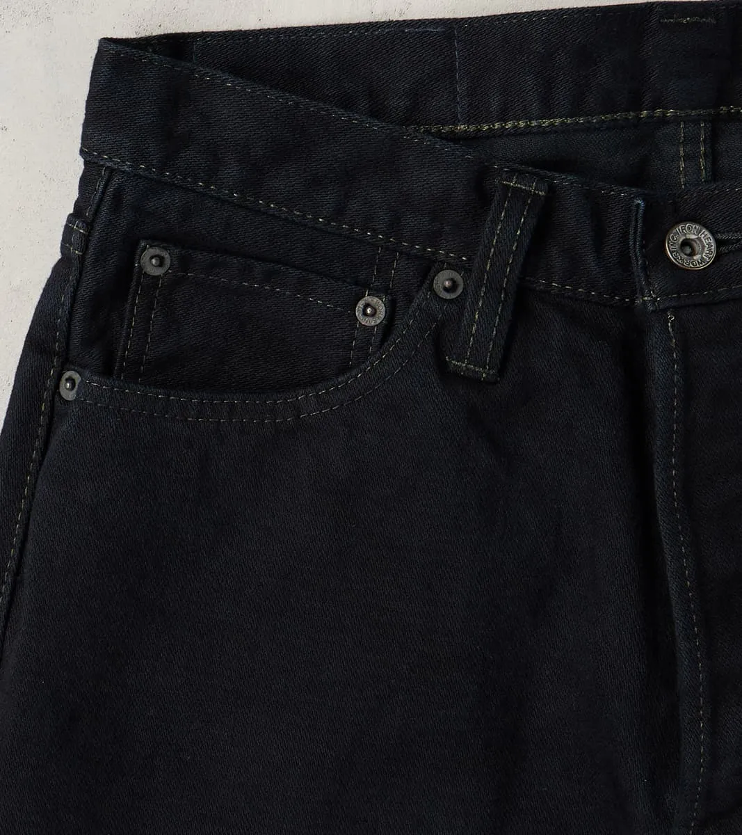 888SBR-14OD - High Rise Tapered - 14oz Broken Twill Indigo Overdyed Black sold by Division Road product image thumbnail 4