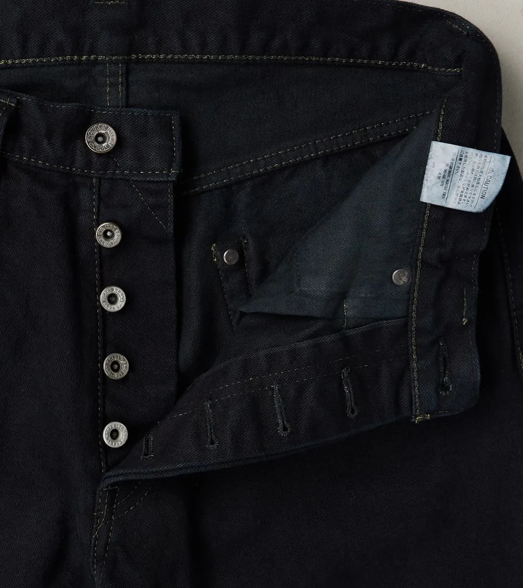 888SBR-14OD - High Rise Tapered - 14oz Broken Twill Indigo Overdyed Black sold by Division Road product image thumbnail 5