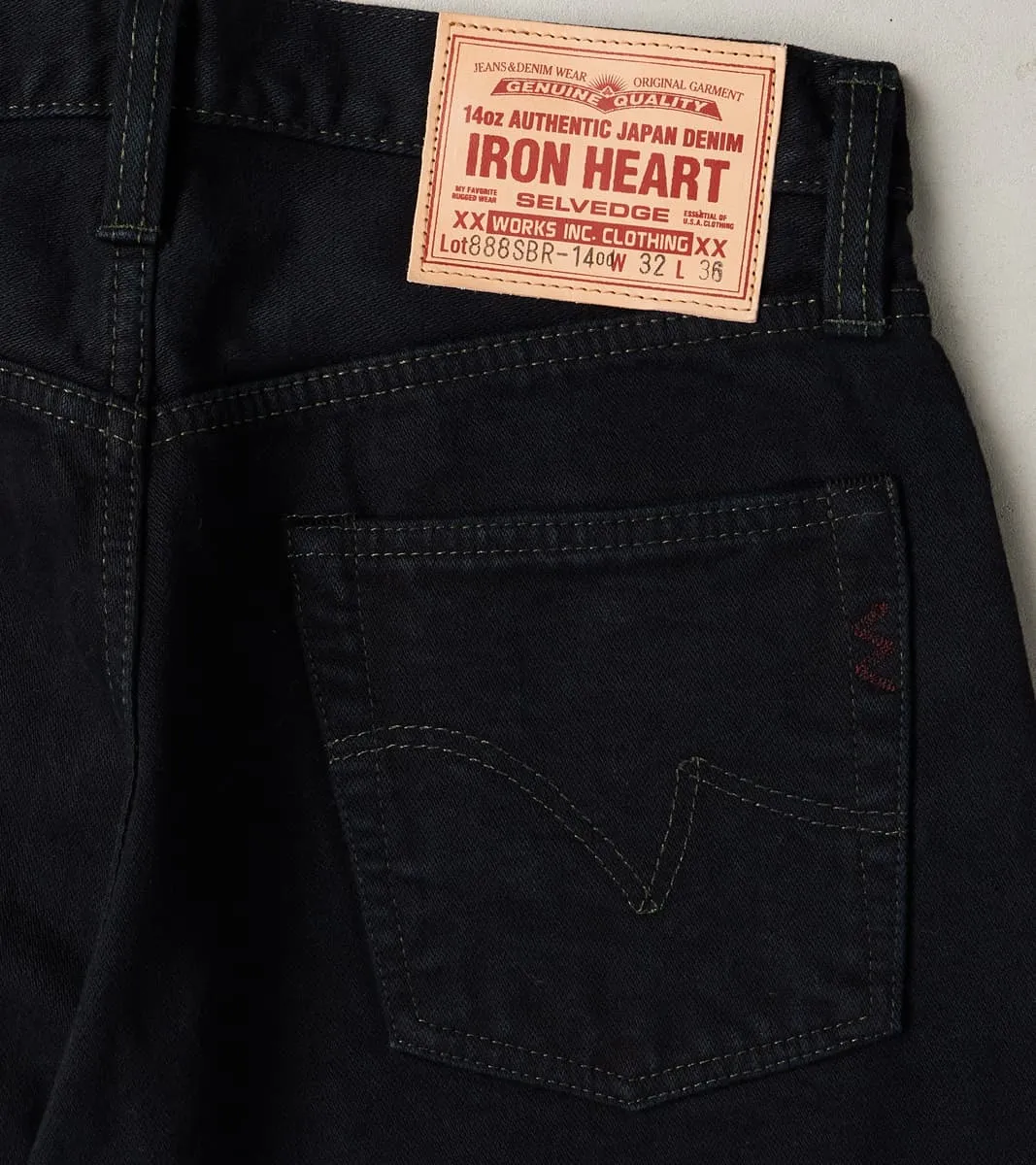 888SBR-14OD - High Rise Tapered - 14oz Broken Twill Indigo Overdyed Black sold by Division Road product image thumbnail 3