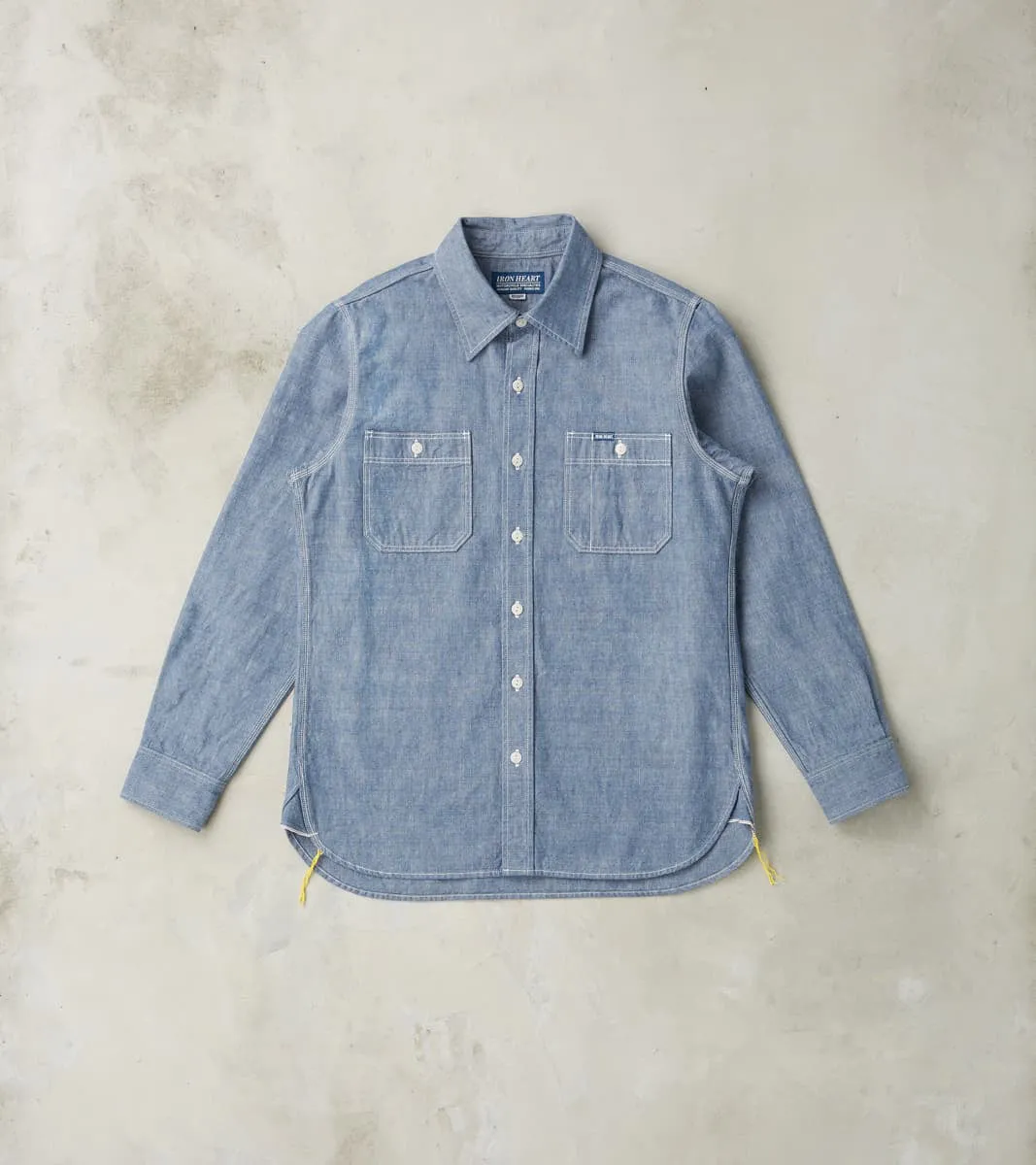 21-BLU - Work Shirt - 10oz Selvedge Chambray Blue sold by Division Road