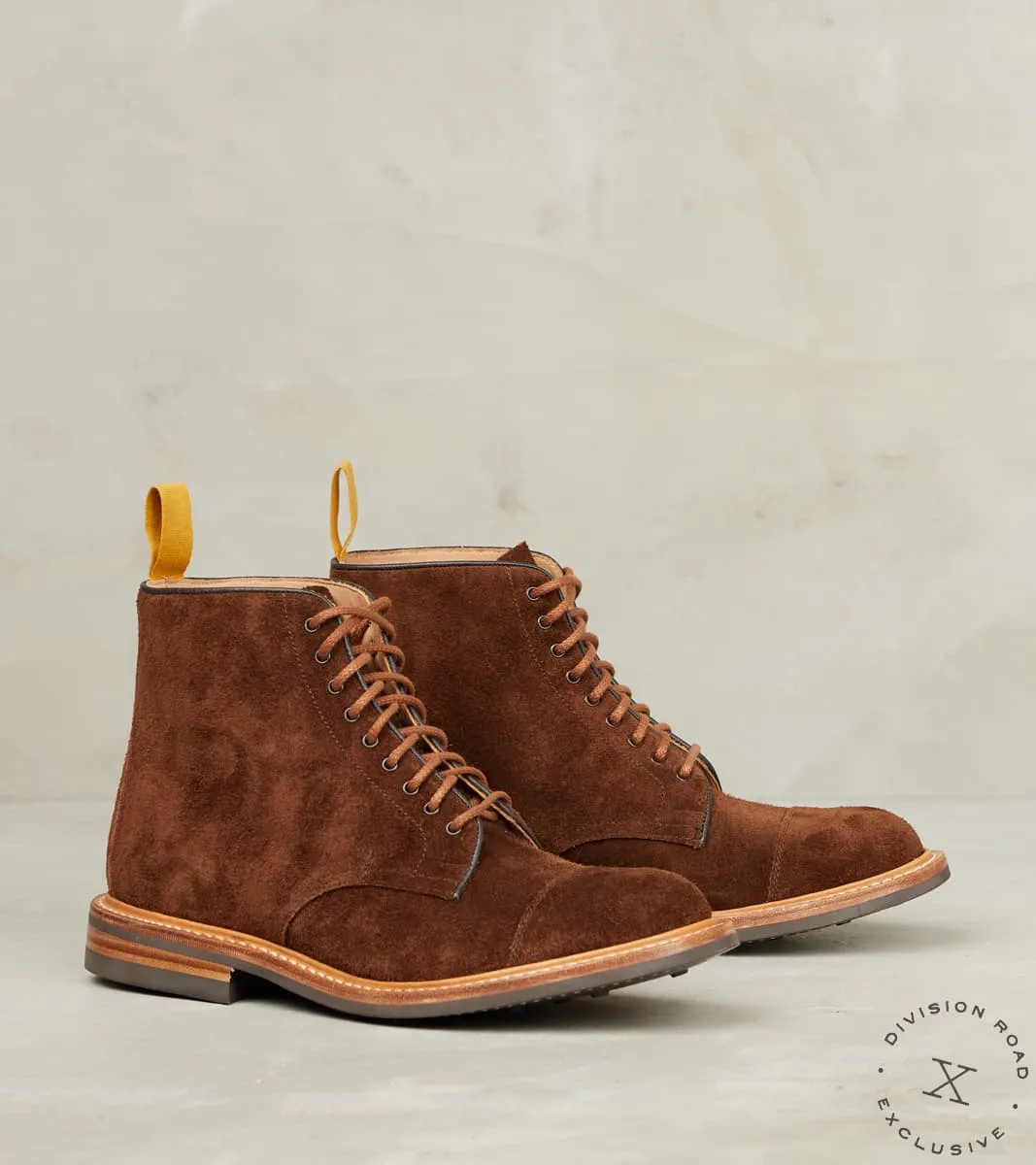Brett Derby Boot - 4497 - Dainite - CF Stead Polo Brown Oiled Desert Oasis Suede sold by Division Road