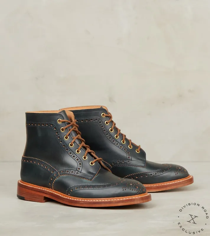 Stow Boot - 2298 - Leather - Horween Navy CXL sold by Division Road