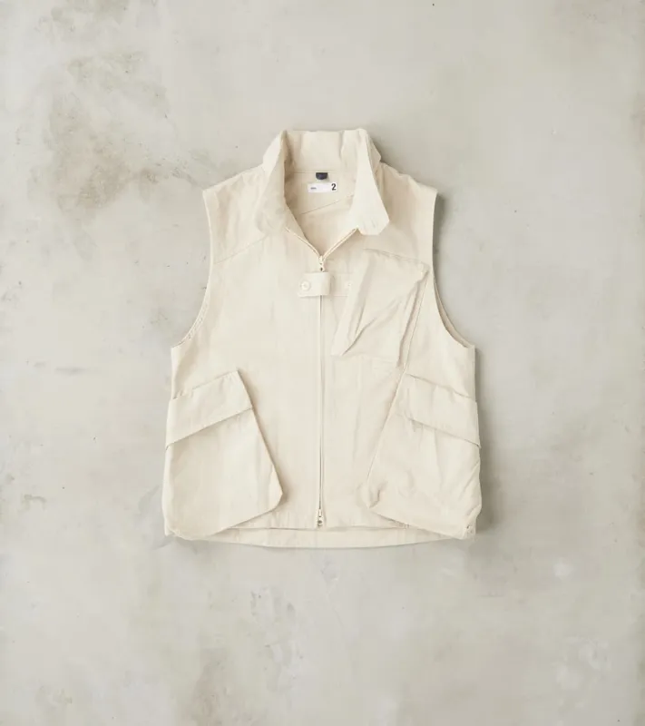 Messenger Vest - Organic Cotton Herringbone Twill - Ivory sold by Division Road