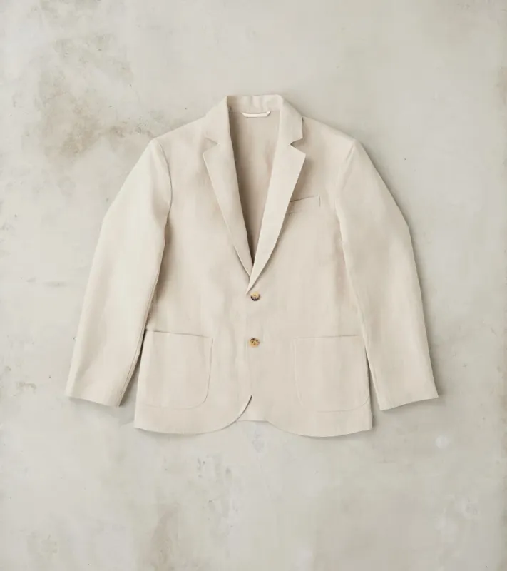 Belgium Washed Linen Essential Jacket - Undyed Flax sold by Division Road