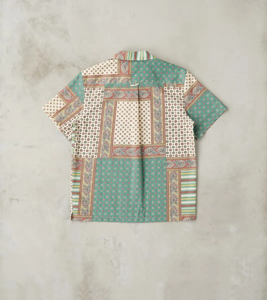 Provence Vintage Bed Sheet Camp Short Sleeve Shirt - Patchwork Print sold by Division Road product image thumbnail 2