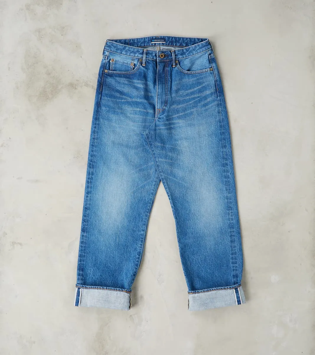 J501-MID Circle Series - Loose Straight - 14.8oz US Cotton Medium Indigo sold by Division Road