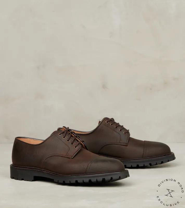 Sandhurst - 325 - Vibram Carrarmato - Dark Brown Roughout Suede sold by Division Road