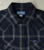 411-BLK - Western - 9oz Selvedge Flannel Indigo Black Check sold by Division Road