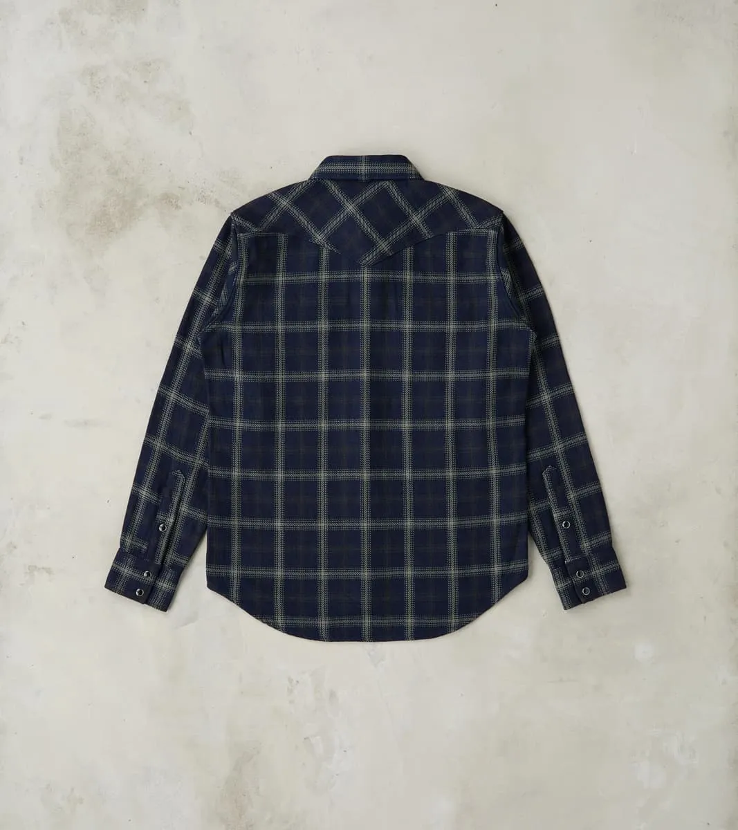 411-BLK - Western - 9oz Selvedge Flannel Indigo Black Check sold by Division Road product image thumbnail 2