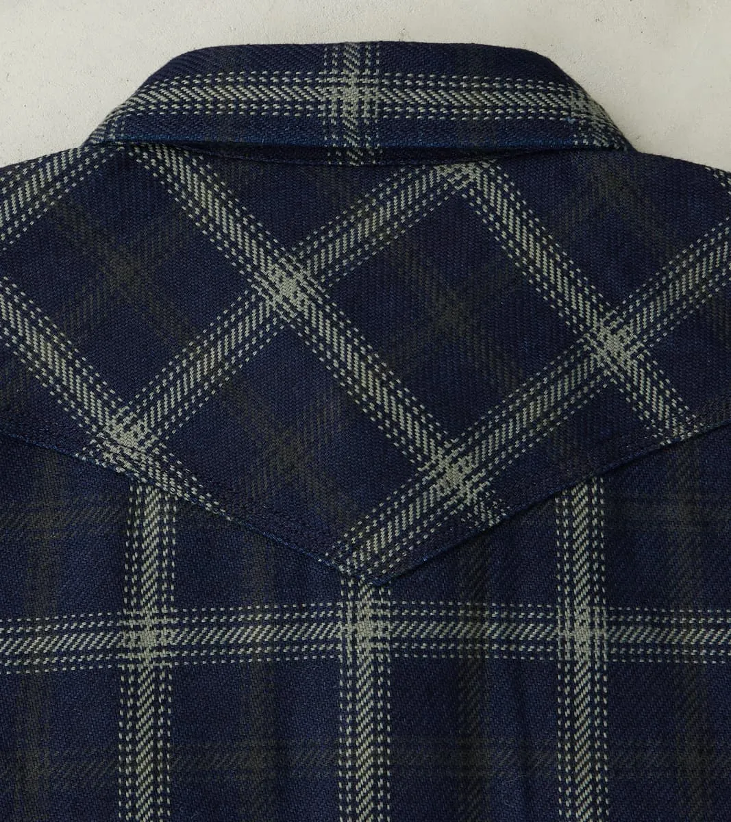 411-BLK - Western - 9oz Selvedge Flannel Indigo Black Check sold by Division Road product image thumbnail 4