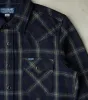 411-BLK - Western - 9oz Selvedge Flannel Indigo Black Check sold by Division Road