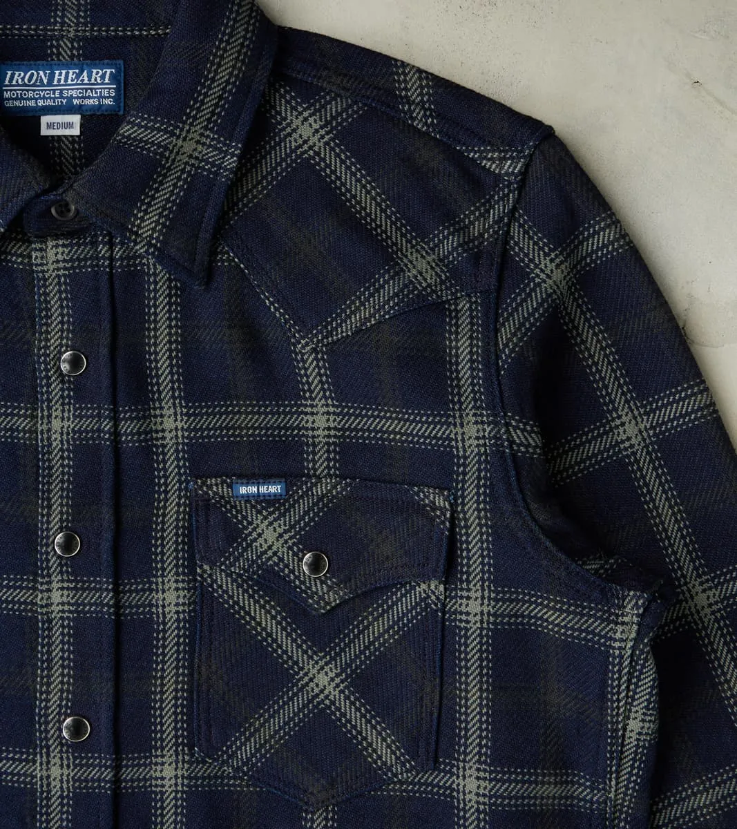 411-BLK - Western - 9oz Selvedge Flannel Indigo Black Check sold by Division Road product image thumbnail 5