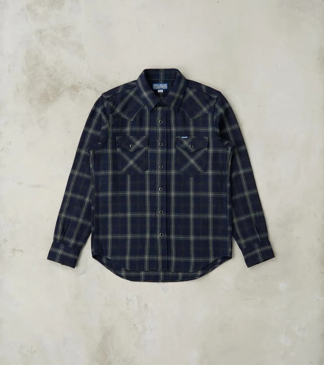 411-BLK - Western - 9oz Selvedge Flannel Indigo Black Check sold by Division Road