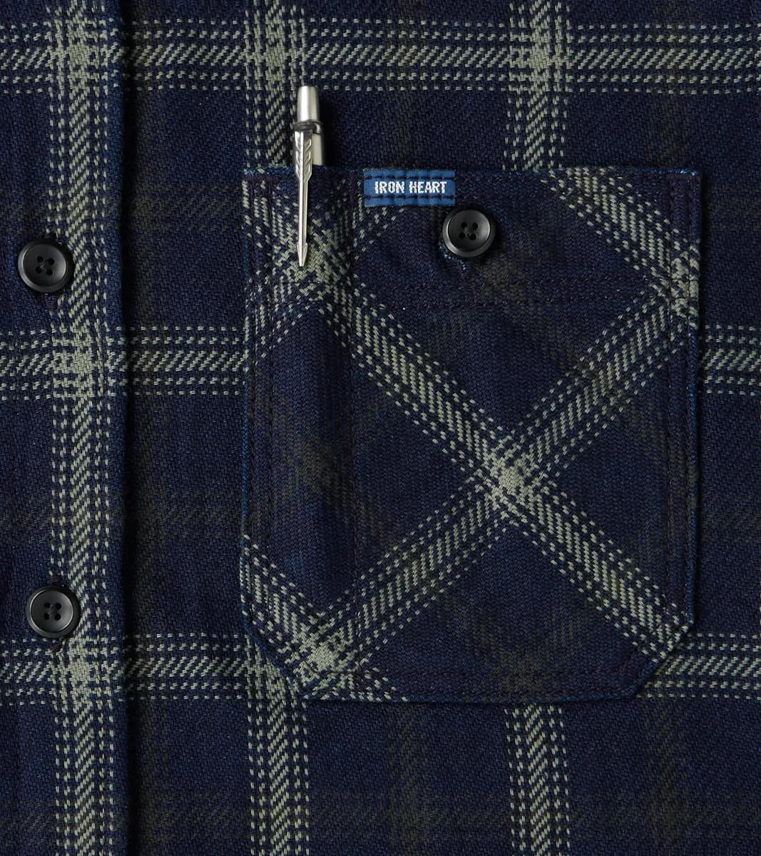 412-BLK - Work Shirt - 9oz Selvedge Flannel Indigo Black Check sold by Division Road product image thumbnail 5