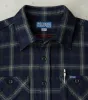 412-BLK - Work Shirt - 9oz Selvedge Flannel Indigo Black Check sold by Division Road