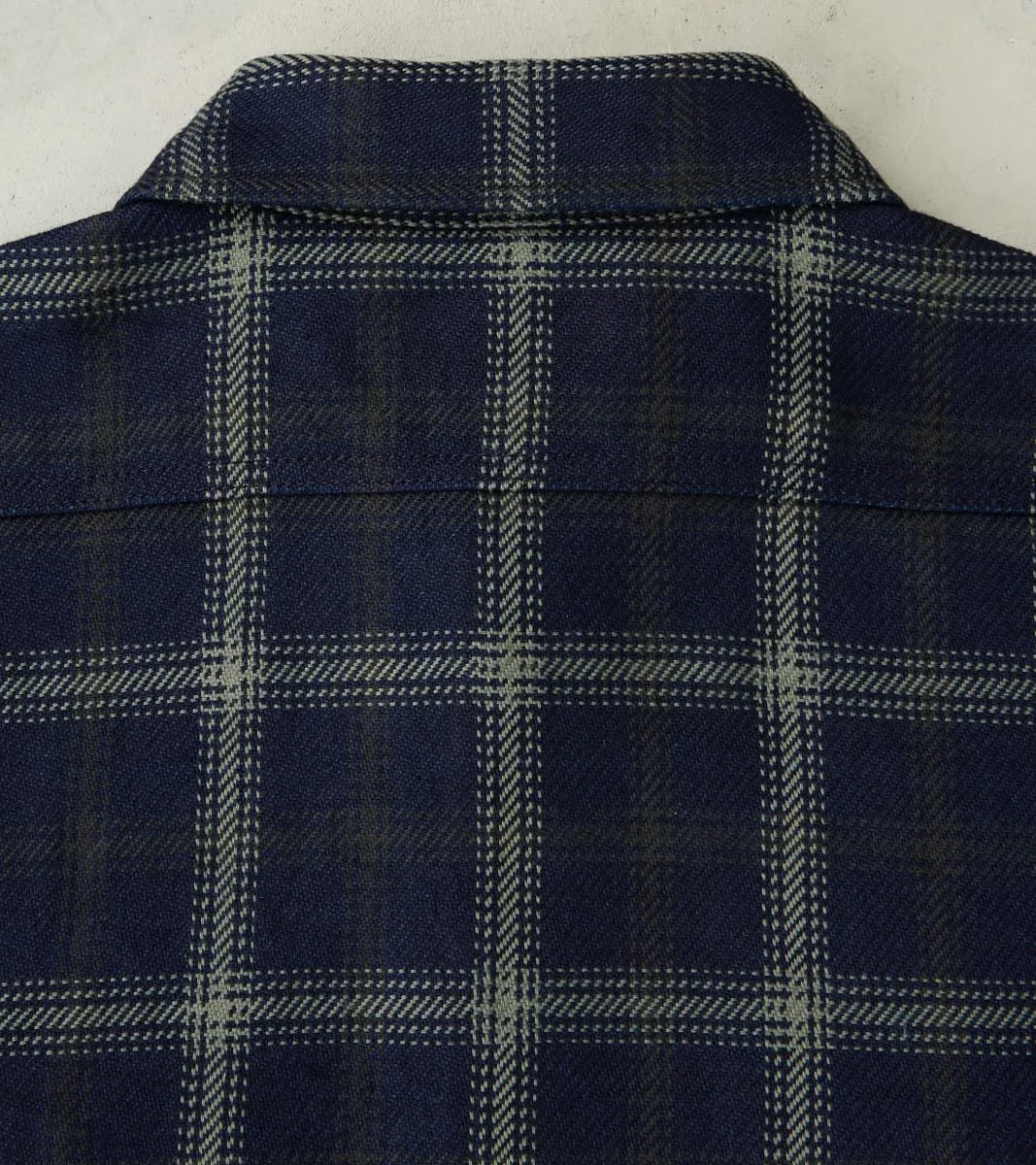 412-BLK - Work Shirt - 9oz Selvedge Flannel Indigo Black Check sold by Division Road product image thumbnail 4