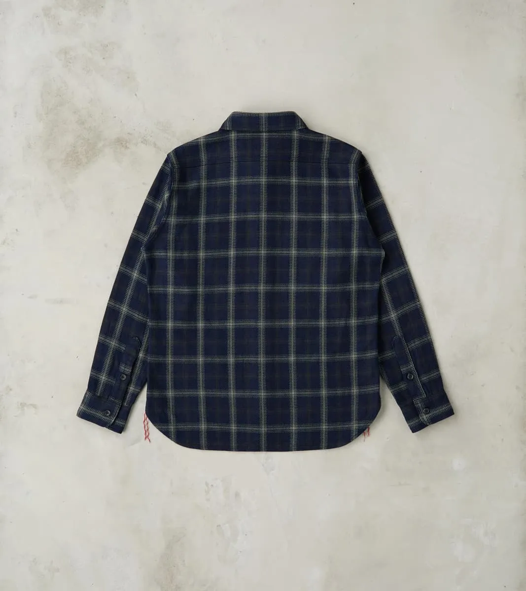 412-BLK - Work Shirt - 9oz Selvedge Flannel Indigo Black Check sold by Division Road product image thumbnail 2