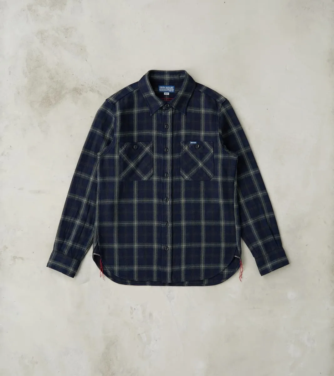 412-BLK - Work Shirt - 9oz Selvedge Flannel Indigo Black Check sold by Division Road