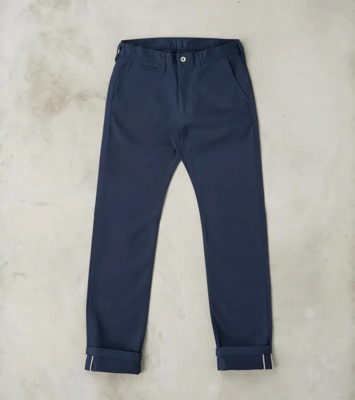 721-NAV - Slim Tapered - Mercerized Selvedge Navy Chino sold by Division Road