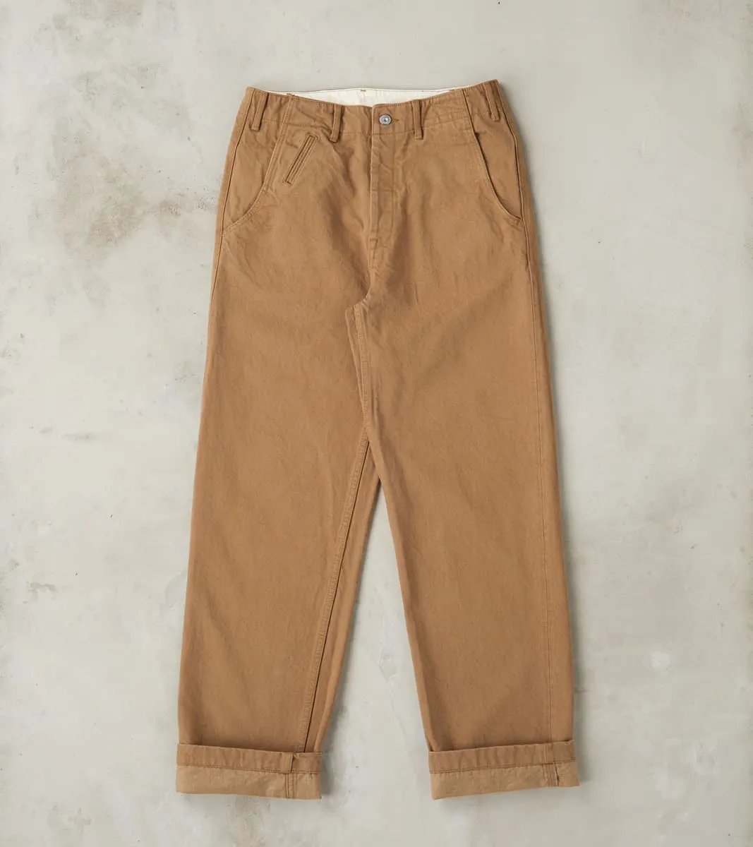SJ48CP 15oz Selvedge Heavy Chino Cloth Khaki - Wide Straight sold by Division Road