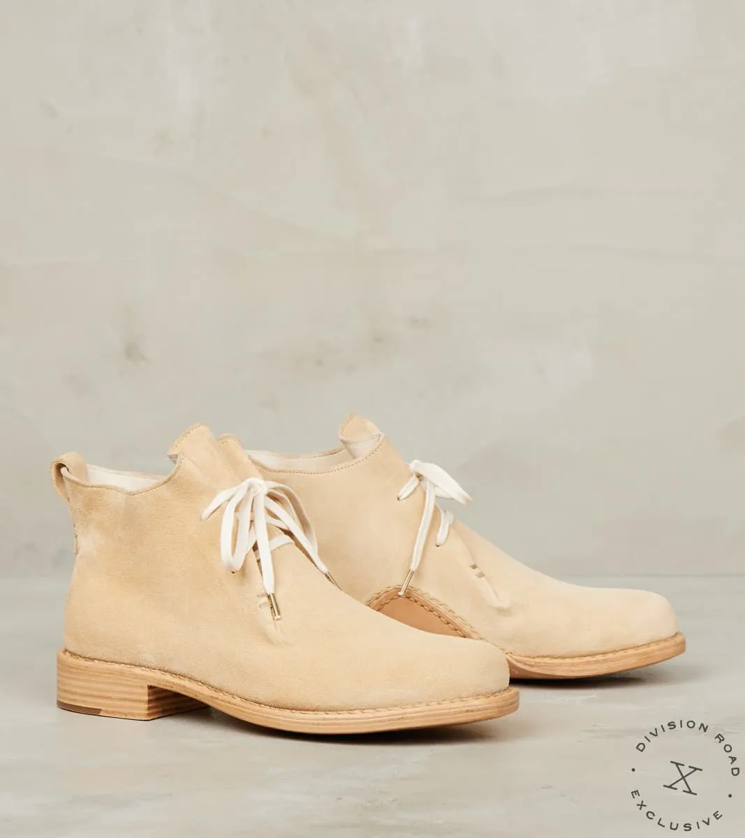 WMNs Double Fold - Leather ASP Sole - Sand Calf Suede sold by Division Road