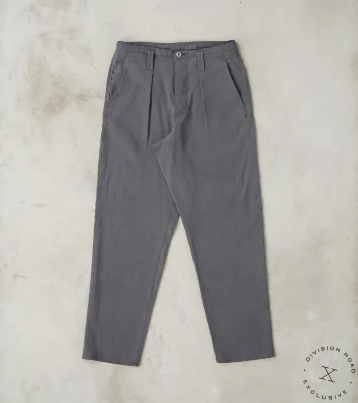 French Work Trousers - Slate High Twist Silk Hemp Broadcloth sold by Division Road