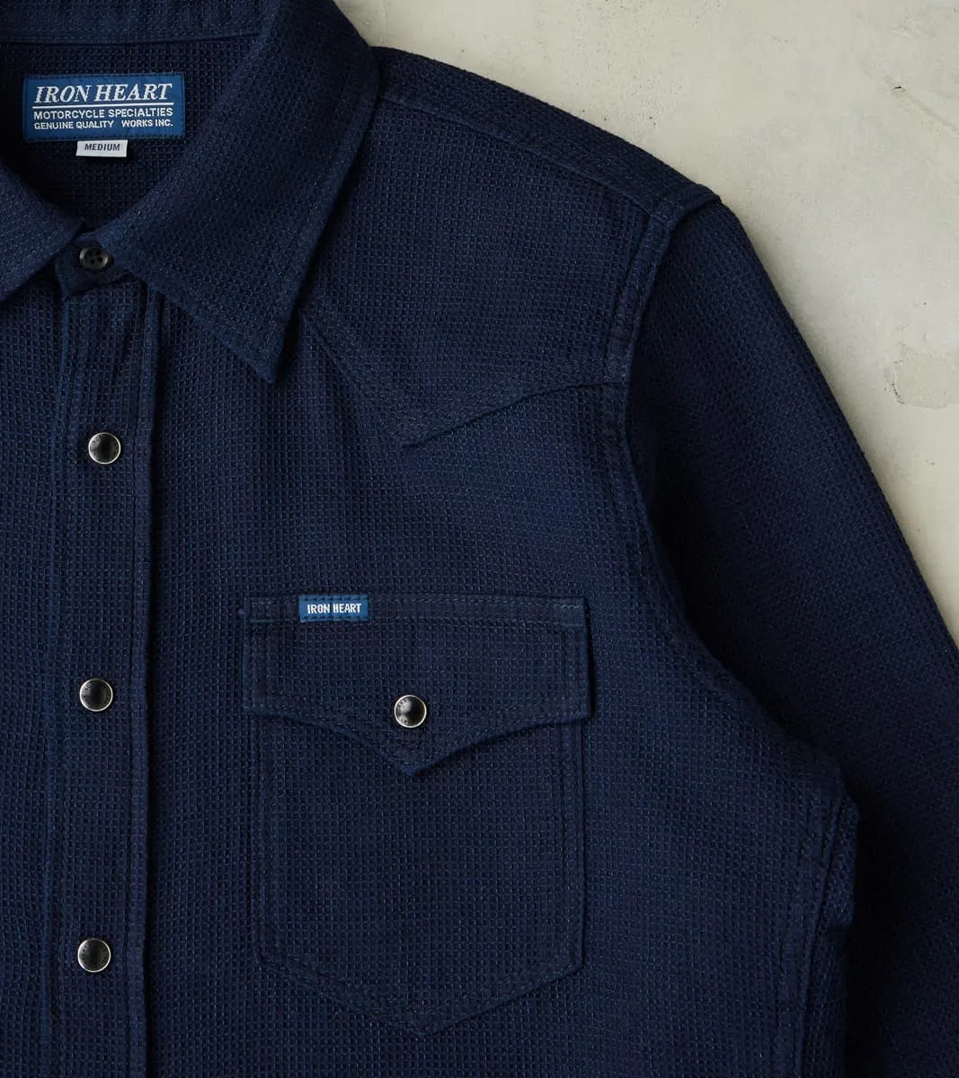 413-IND - Western - 5oz Selvedge Indigo Dobby Cloth sold by Division Road product image thumbnail 5