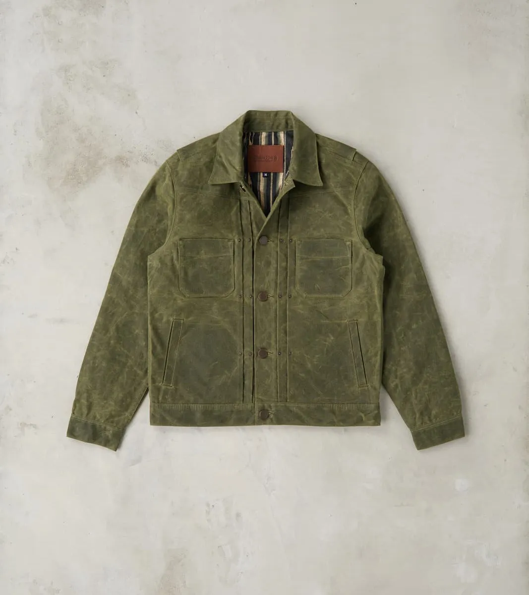 Riders Jacket - 10oz Martexin Waxed Army Duck - Olive sold by Division Road
