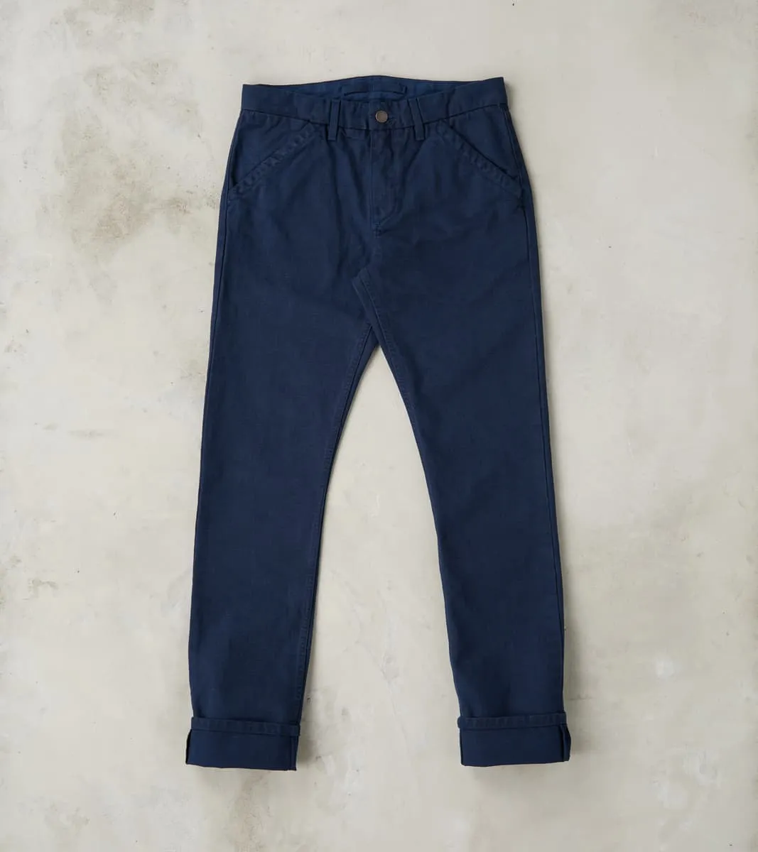 Workers Chino - 14oz Japanese Military Slub Canvas - Navy sold by Division Road