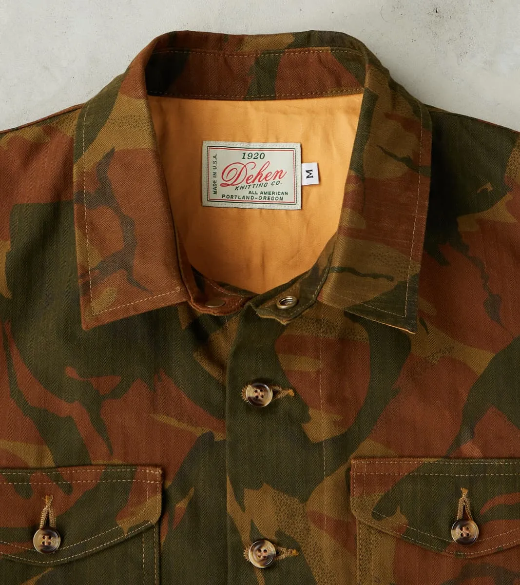 Crissman Overshirt - 14oz H.Stevensons® Dry Waxed Herringbone - Ginger Camo sold by Division Road product image thumbnail 4