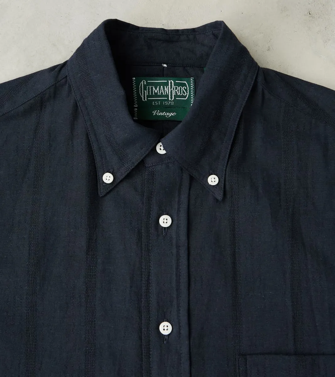 Japanese Cotton/Linen Dobby Stripe - Navy sold by Division Road product image thumbnail 3