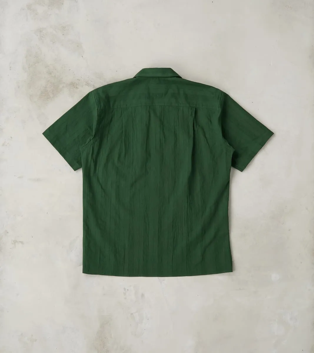 Japanese Cotton/Linen Dobby Stripe Camp - Green sold by Division Road product image thumbnail 2