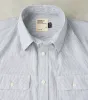 Arbeitshemd Work Shirt - Ink & Seashell Stripe Chambray sold by Division Road