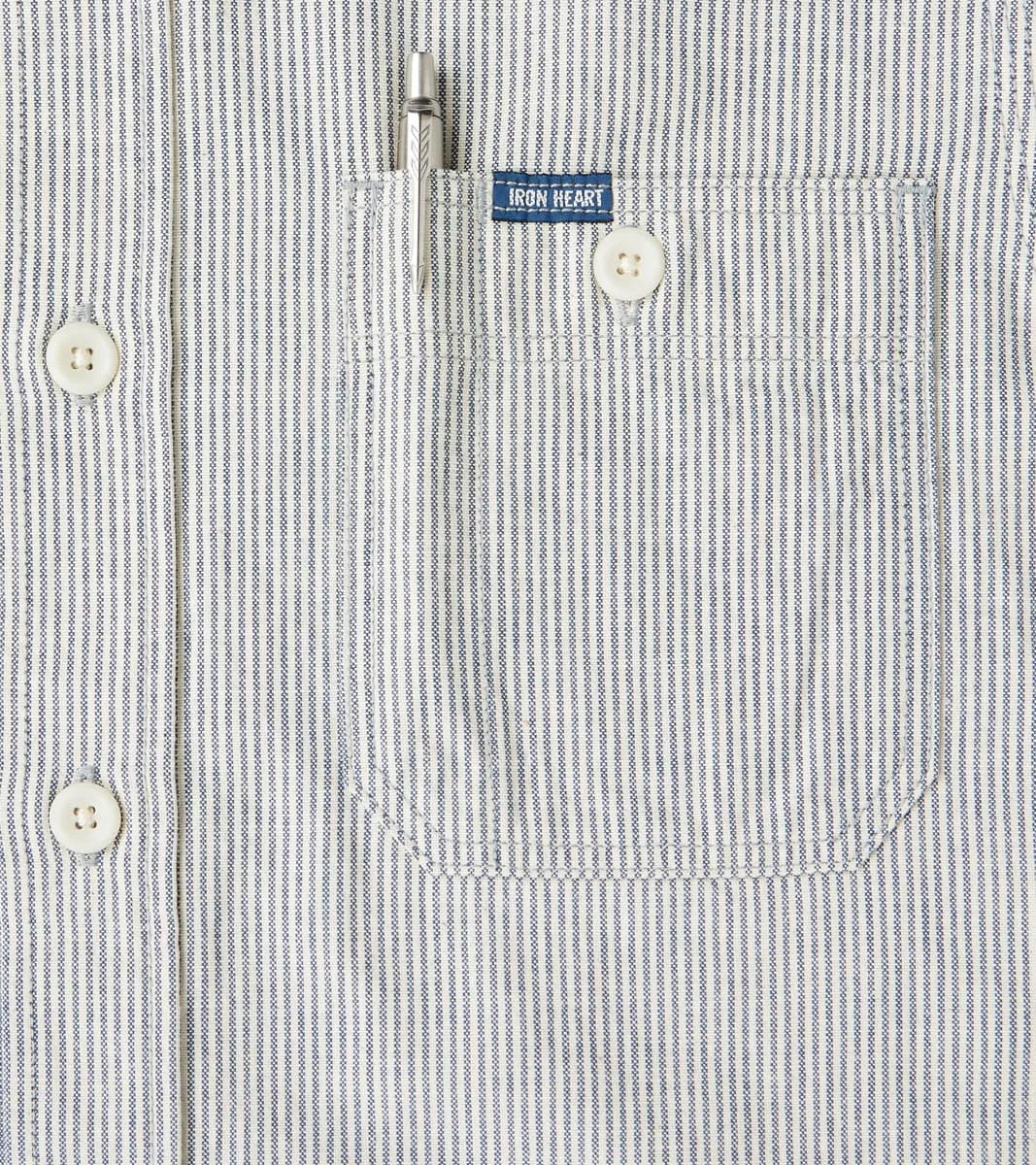 420-HIC - Short Sleeved Work Shirt - 5oz Selvedge Oxford Cloth Hickory Stripe sold by Division Road product image thumbnail 5
