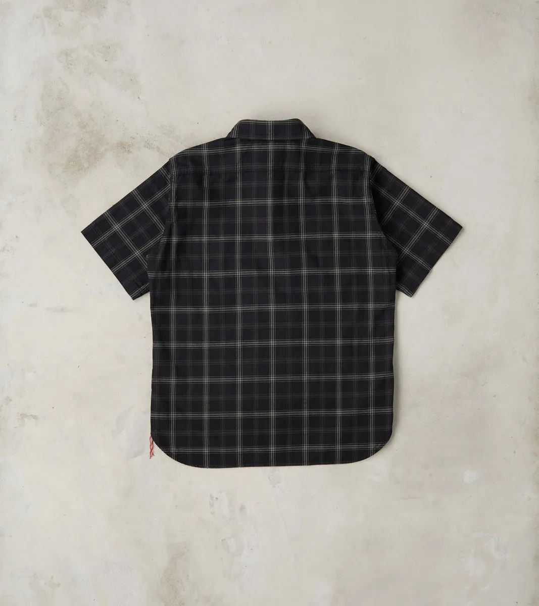 419-BLK - Short Sleeved Work Shirt - 5oz Selvedge Madras Black Check sold by Division Road product image thumbnail 2