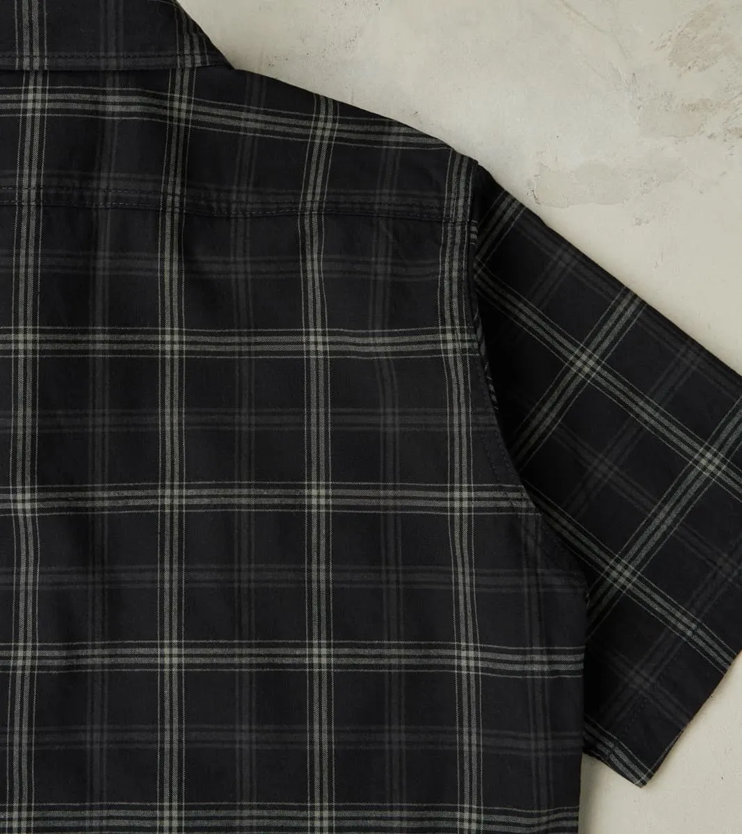 419-BLK - Short Sleeved Work Shirt - 5oz Selvedge Madras Black Check sold by Division Road product image thumbnail 4
