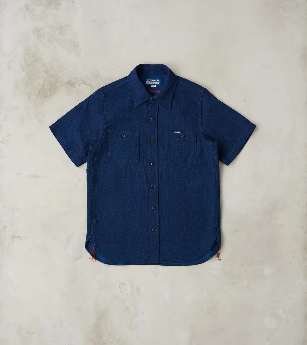 417-IND - Short Sleeved Work Shirt - 5oz Double Gauze Indigo Cloth sold by Division Road