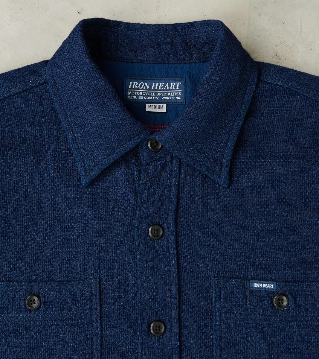 417-IND - Short Sleeved Work Shirt - 5oz Double Gauze Indigo Cloth sold by Division Road product image thumbnail 3