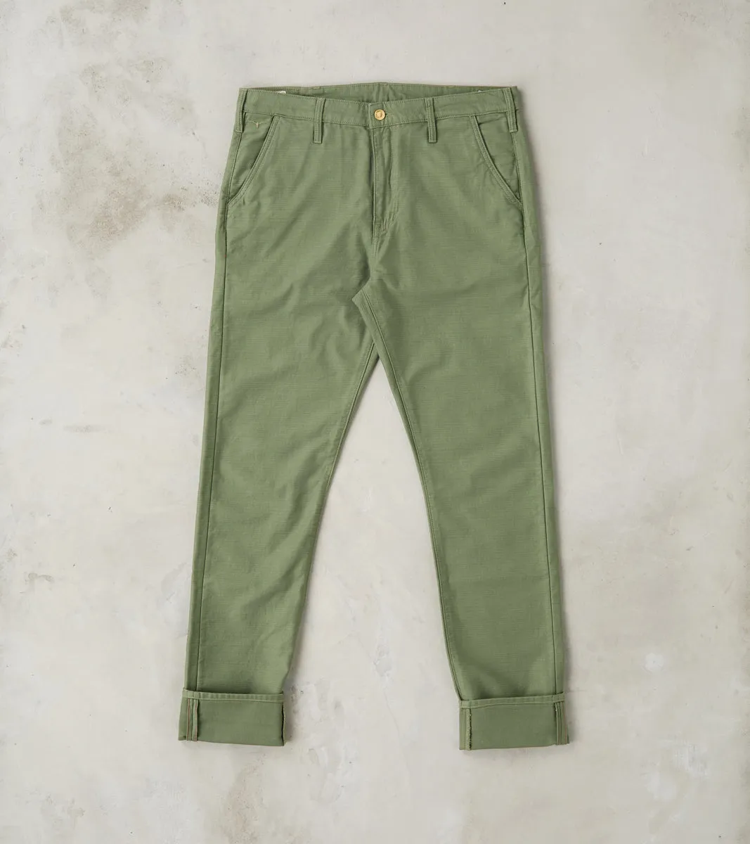 BC-01 New Tapered Chino - 10oz Army Green Military Twill sold by Division Road