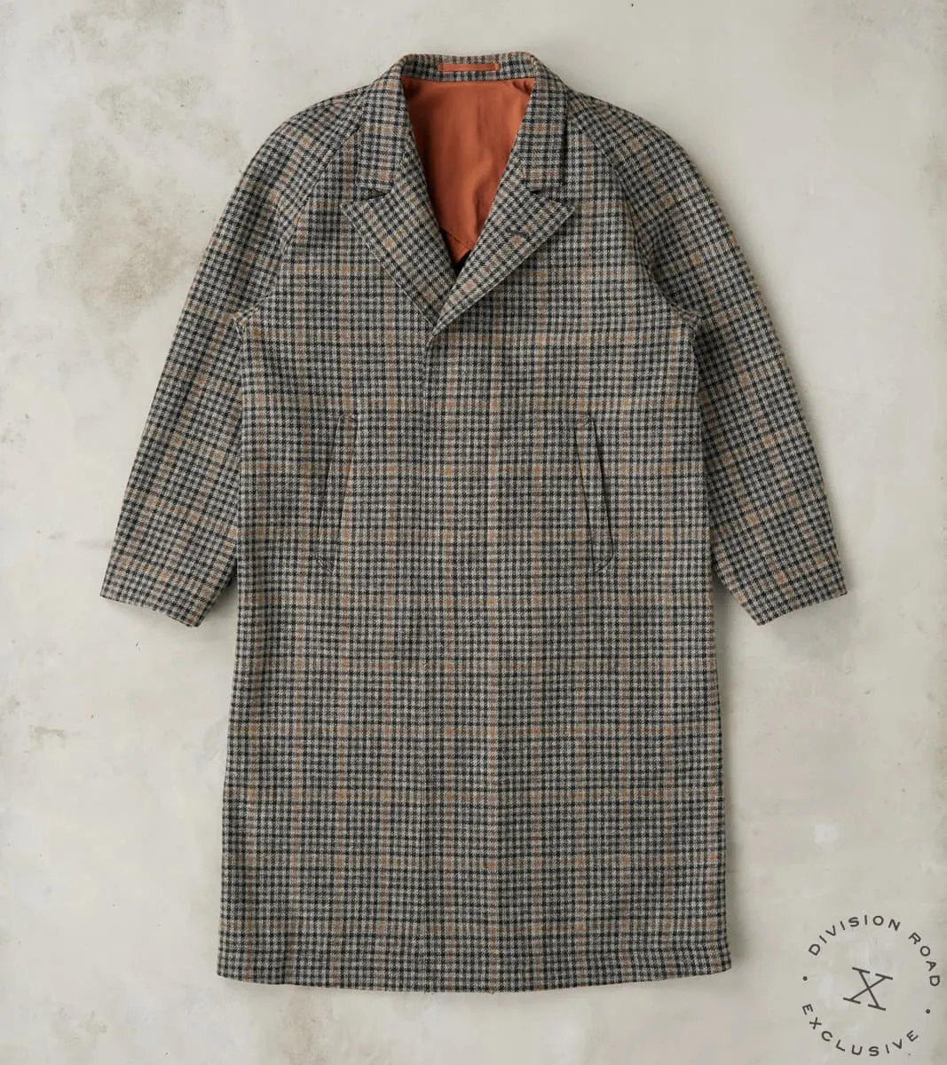 English Traveler Opus Coat - Lovat® London Town Grey Tweed Check sold by Division Road